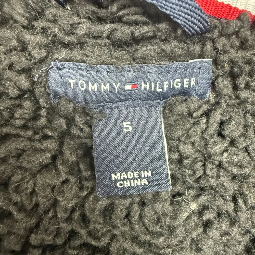 Tommy Hilfiger Jacket Size 5 Blue Sherpa Lined Hoodie Full Zip Kids‎